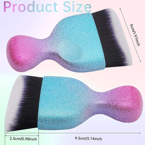 2 pcs. Kabuki Flat Top Foundation Brush, Powder Makeup Brush -Buffing, Stippling - Picture 2 of 7